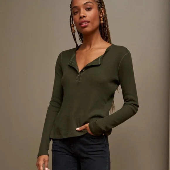 La ligne green waffle Henley size small - Picture 5 of 7